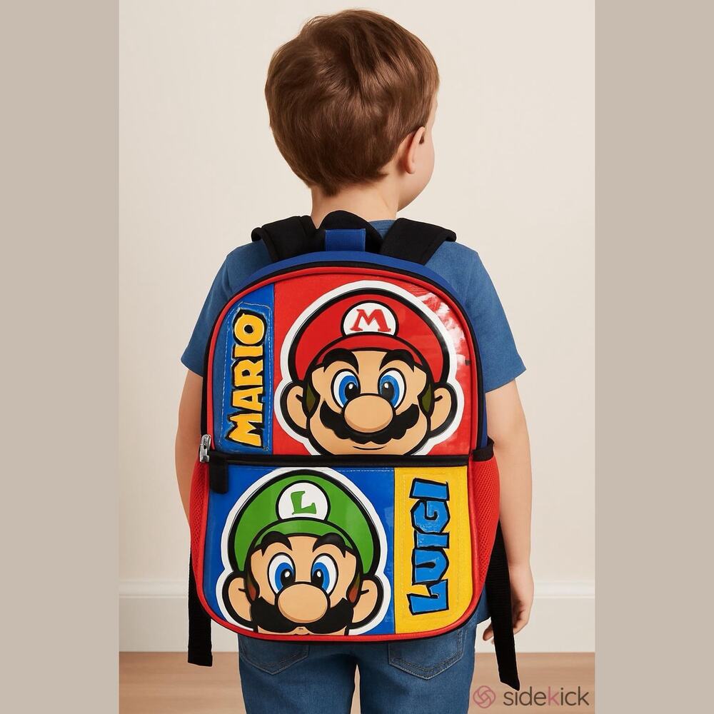 SUPER MARIO 5-piece 16" Backpack Set (backpack, lunch bag, pencil bag BRAND NEW!